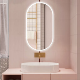 Probaty Bathrooms Oval Mirror 60X90Cm With 3-Color Led Illuminated,touch Sensor,anti-Fog Ip44,wall Backlit Vanity Runway Mirror - thumbnail 1