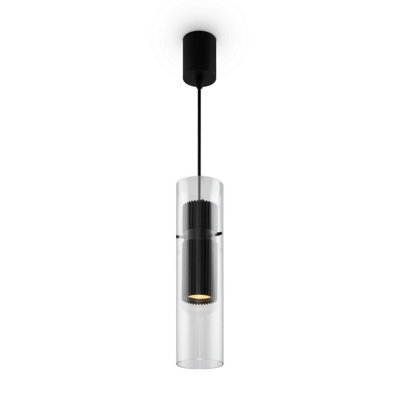 Luminosa Lighting Luminosa Dynamics Modern Slim Pendant Ceiling Light Black 1Xgu10 Glass Shade - image 1