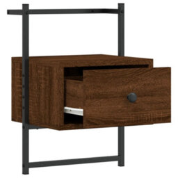 Berkfield Bedside Cabinets Wall-Mounted 2 Pcs Brown Oak 35X30X51 Cm Engineered Wood - thumbnail 9
