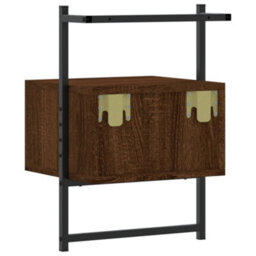 Berkfield Bedside Cabinets Wall-Mounted 2 Pcs Brown Oak 35X30X51 Cm Engineered Wood - thumbnail 8