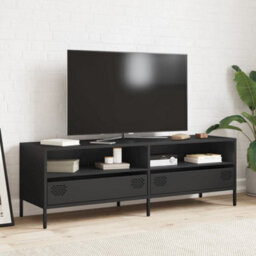 Berkfield Tv Cabinet Black 135X39X43.5 Cm Cold-Rolled Steel - thumbnail 3