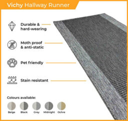 Vichy Indoor/outdoor Hallway Runner Rug - Durable, Reversible & Hardwearing Carpet For Home Or Garden - thumbnail 3