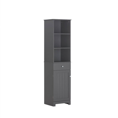 Sobuy Bzr17-Dg, Bathroom Storage Cabinet With 3 Shelves 1 Drawer 1 Cabinet, Grey,w40Xd35Xh161.5 - image 1