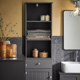Sobuy Bzr17-Dg, Bathroom Storage Cabinet With 3 Shelves 1 Drawer 1 Cabinet, Grey,w40Xd35Xh161.5 - thumbnail 9