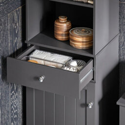 Sobuy Bzr17-Dg, Bathroom Storage Cabinet With 3 Shelves 1 Drawer 1 Cabinet, Grey,w40Xd35Xh161.5 - thumbnail 8