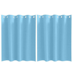 Berkfield Curtains With Curtains 2 Pcs Light Blue 140 X 140 Cm Polyester - thumbnail 2