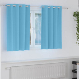 Berkfield Curtains With Curtains 2 Pcs Light Blue 140 X 140 Cm Polyester - thumbnail 1