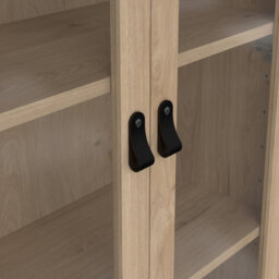 Furniture To Go Barcelona China Cabinet 2 Doors With Glass + 3 Drawers In Jackson Hickory Oak - thumbnail 9
