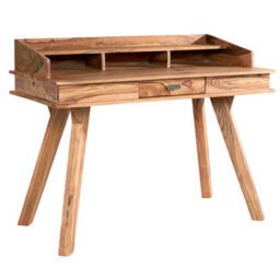 Wyld Haus New York Sheesham Wood Study Desk 1 Drawer Top Shelf - thumbnail 3