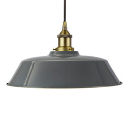 French Grey Chancery Painted Dome Pendant Light With Matt Antique Brass Lamp Holder And Black Round Cable - Se Home