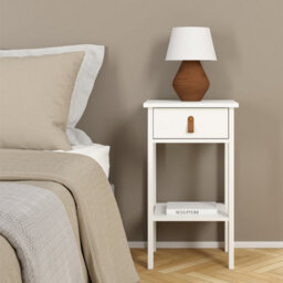 Furniture To Go Barcelona Bedside Table With 1 Drawer In White - thumbnail 8