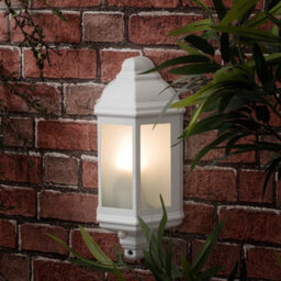 Valuelights Kayleigh Traditional White Aluminium Ip44 Rated Pir Motion Sensor Outdoor Garden Wall Lantern - thumbnail 5