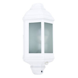Valuelights Kayleigh Traditional White Aluminium Ip44 Rated Pir Motion Sensor Outdoor Garden Wall Lantern