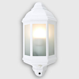 Valuelights Kayleigh Traditional White Aluminium Ip44 Rated Pir Motion Sensor Outdoor Garden Wall Lantern - thumbnail 3