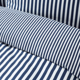 Catherine Lansfield Brushed Stripe Cotton Reversible Super King Duvet Cover Set With Pillowcases Navy Blue - thumbnail 4