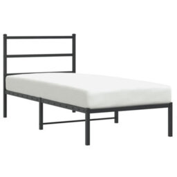 Berkfield Metal Bed Frame Without Mattress With Headboard Black 90X190Cm - thumbnail 2