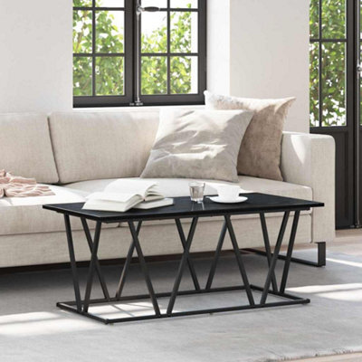 Berkfield Coffee Table In Black Oak - 100X50X40 Cm - Made From Engineered Wood And Metal - image 1