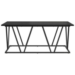 Berkfield Coffee Table In Black Oak - 100X50X40 Cm - Made From Engineered Wood And Metal - thumbnail 4