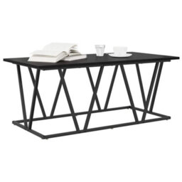 Berkfield Coffee Table In Black Oak - 100X50X40 Cm - Made From Engineered Wood And Metal - thumbnail 3