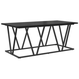 Berkfield Coffee Table In Black Oak - 100X50X40 Cm - Made From Engineered Wood And Metal - thumbnail 2