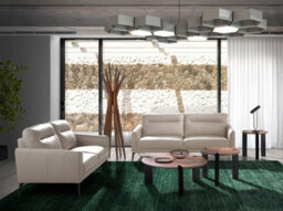 Angel Cerda Elegant 3-Seater Sofa In Taupe Grey Leather For Modern Living Rooms - thumbnail 5