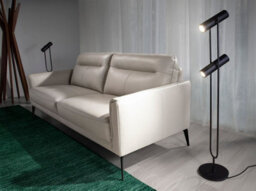 Angel Cerda Elegant 3-Seater Sofa In Taupe Grey Leather For Modern Living Rooms - thumbnail 6