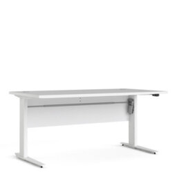 Furniture To Go Prima Desk 150 Cm In White With Height Adjustable Legs With Electric Control In White - thumbnail 1