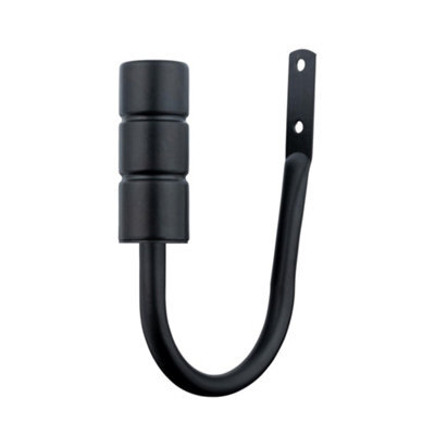 A.unique Home Pair Of Plain Barrel Metal Holdbacks With Fittings - Matte Black - image 1