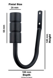 A.unique Home Pair Of Plain Barrel Metal Holdbacks With Fittings - Matte Black - thumbnail 2