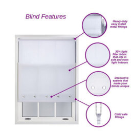 Trimmable Daylight Roller Blind With Round Eyelet And Metal Fittings From Furnished - Teal (W)120Cm X (L)210Cm - thumbnail 3