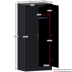 Modern Black Bedroom Furniture Set Include Bedside, Chest Of Drawers, Wardrobe - thumbnail 2