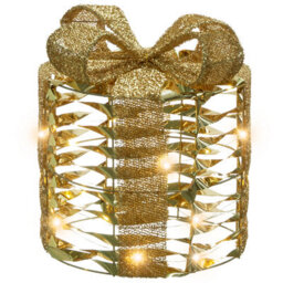Beliani Set Of 3 Christmas Decorations Led Slivso Christmas Gifts 20/25/30 Cm Gold - thumbnail 4