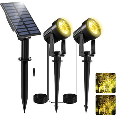 Lighting Legends Superluxe 2 In 1 Solar Led Warm White Garden Spotlights - image 1