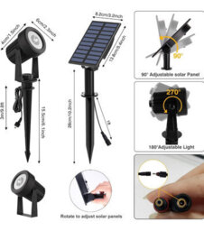 Lighting Legends Superluxe 2 In 1 Solar Led Warm White Garden Spotlights - thumbnail 3