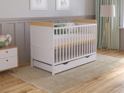 Love For Sleep Levi Cot Bed 120X60Cm With Drawer And Microfiber Quilted Mattress - image 1