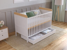 Love For Sleep Levi Cot Bed 120X60Cm With Drawer And Microfiber Quilted Mattress - thumbnail 2