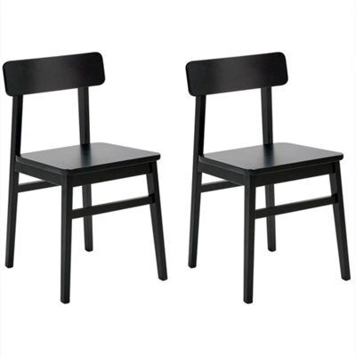 Beliani Set Of 2 Dining Chairs Gorre Wood Black - image 1