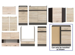 Impact Furniture Kitchen Left Corner Set 11 Cabinet Unit Oak Wenge Effect Freestanding Cupboard Complete Diy Fitted Kitchen Junona - thumbnail 3