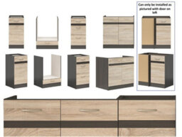 Impact Furniture Kitchen Left Corner Set 11 Cabinet Unit Oak Wenge Effect Freestanding Cupboard Complete Diy Fitted Kitchen Junona - thumbnail 4