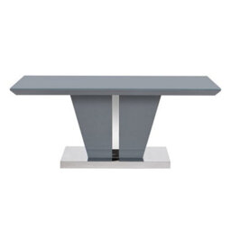 Furniture in Fashion Memphis High Gloss Coffee Table In Grey With Glass Top - thumbnail 3