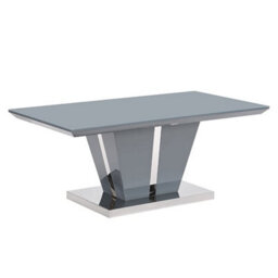 Furniture in Fashion Memphis High Gloss Coffee Table In Grey With Glass Top - thumbnail 6