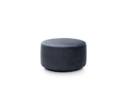Abakus Direct Chicago Velvet Swivel Footstool In Dark Grey - thumbnail 1