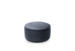 Abakus Direct Chicago Velvet Swivel Footstool In Dark Grey - thumbnail 2