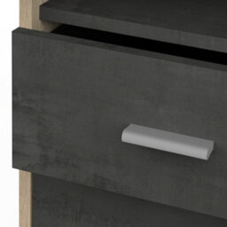 FurniComp LTD Furnicomp Arielle 1 Door 3 Drawers Large Black And Oak Office Desk - thumbnail 5