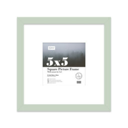 "5X5"" Mint Green Picture Frame - 5X5"" Square Frame With 3X3"" Mount For 5X5""/3X3"" Pictures Moderrn Style Thin Edge, 1 Pack" - thumbnail 1