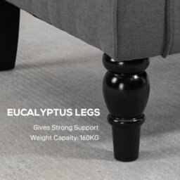 Wyld Haus Keri Molo Dark Grey Snow Flannel Wingback Accent Chair With Button Tufting And Black Legs - thumbnail 7