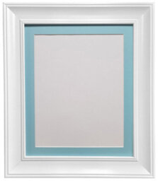 Frames By Post Scandi Vintage White Frame With Blue Mount For Image Size 12 X 10 Inch - thumbnail 1