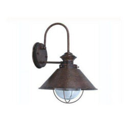 Luminosa Lighting Luminosa Nautica 1 Light Outdoor Large Dome Wall Light Rust Brown, E27