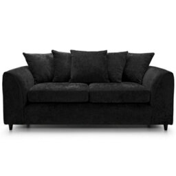 Furnishings For Less UK Monaco Chenille Fabric 3 Piece Sofa Set - 3 1 1 Black - thumbnail 2