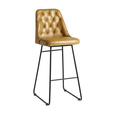 Carlant Bar Stool - Leather - Vintage Gold - image 1